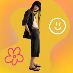 Free People/ We the Free Jam Sessions Relaxed Capri Jeans in Black